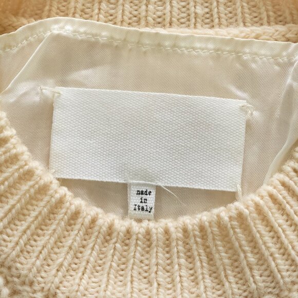 MAISON MARGIELA Women's Knit Beige Wool Sweater, Sizer S, Made in Italy - Picture 9 of 11